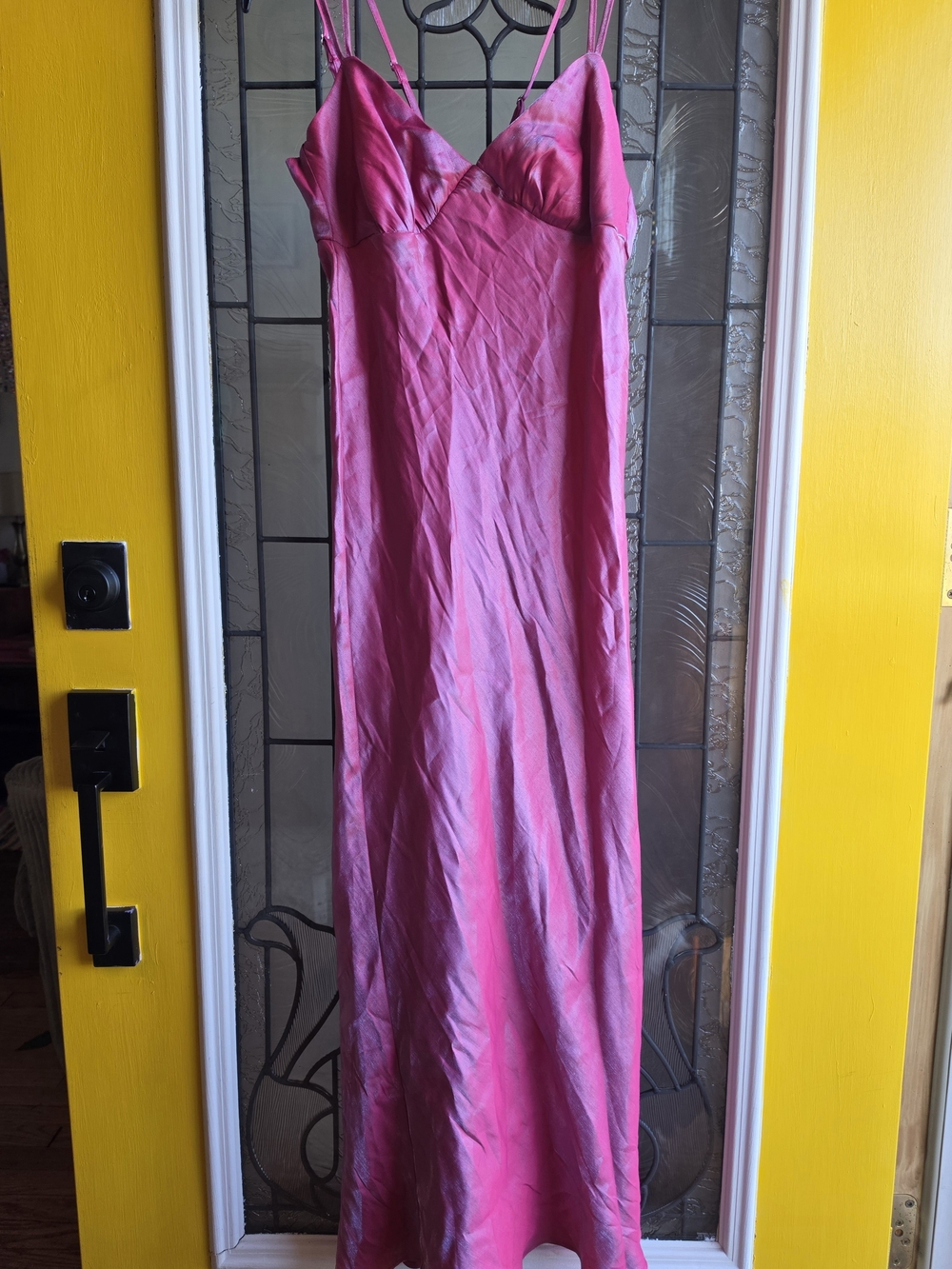 Pink Slip Maxi Dress with Spaghetti Straps